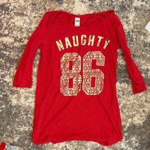 Victoria's Secret Red Naughty 86 Pajama Top